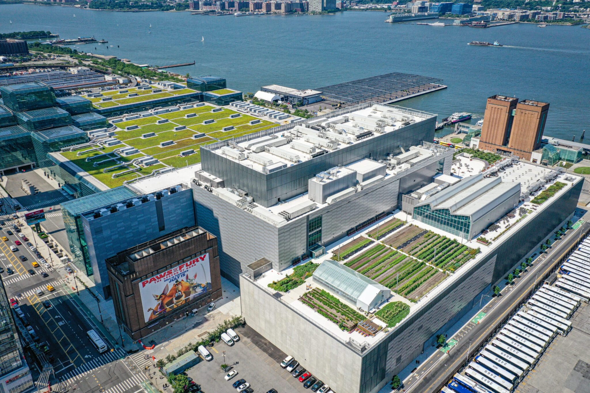 drone overview for javits center green roof